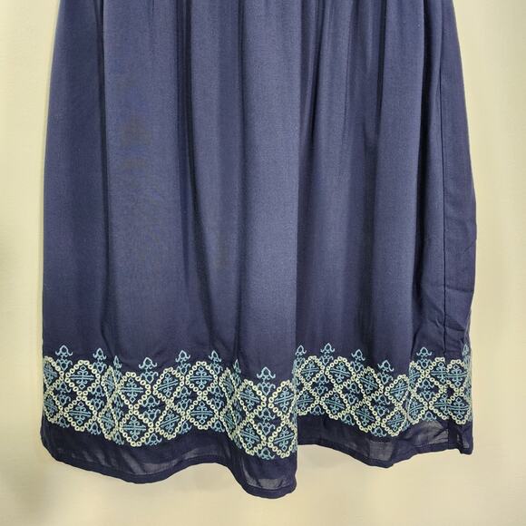 Market & Spruce Stitch Fix Women Mireille Embroidered Mini Dress Navy Size Small - Picture 7 of 12